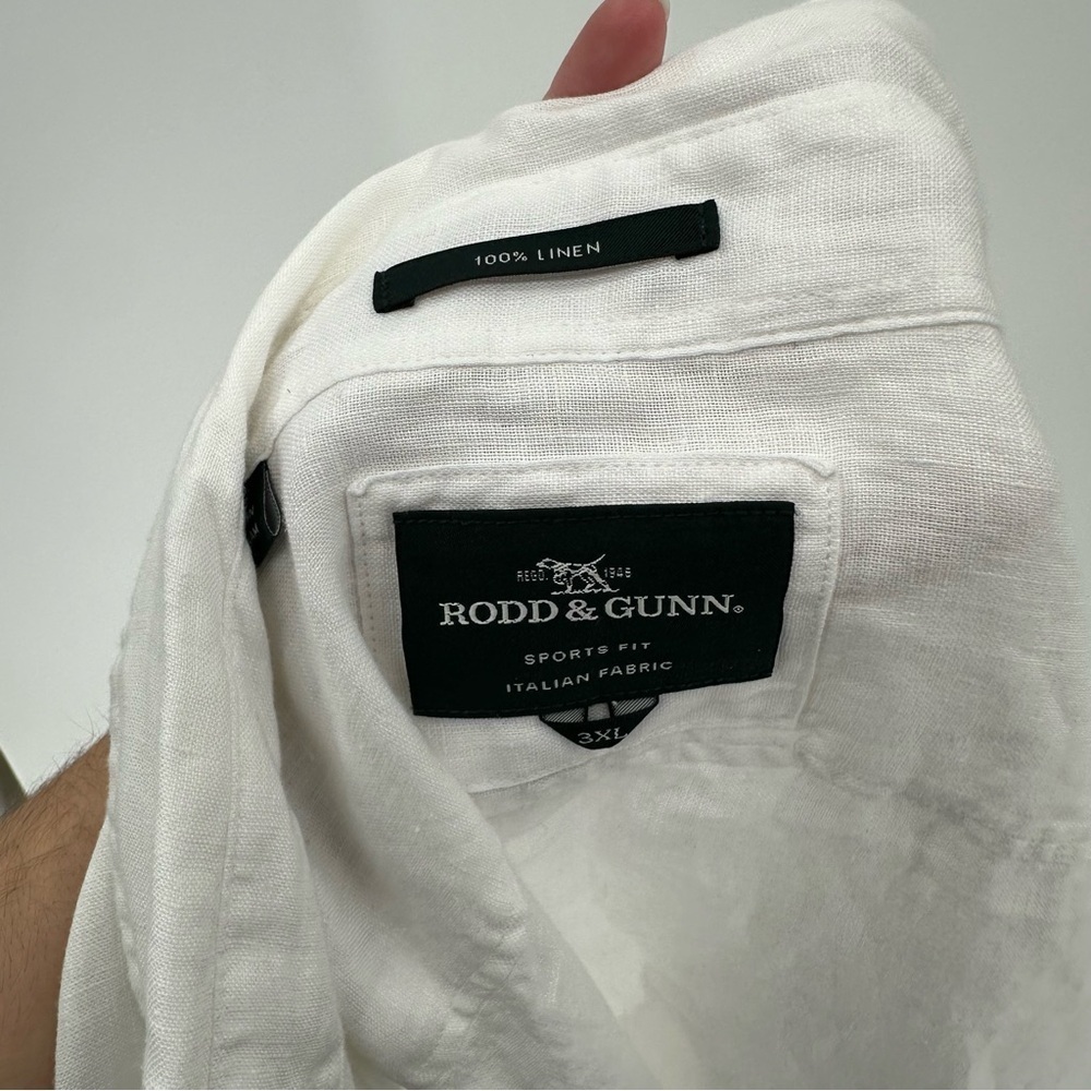 RODD & GUNN Sports Fit Italian Fabric 100% Linen White Button Up Size 3XL - Picture 4 of 7